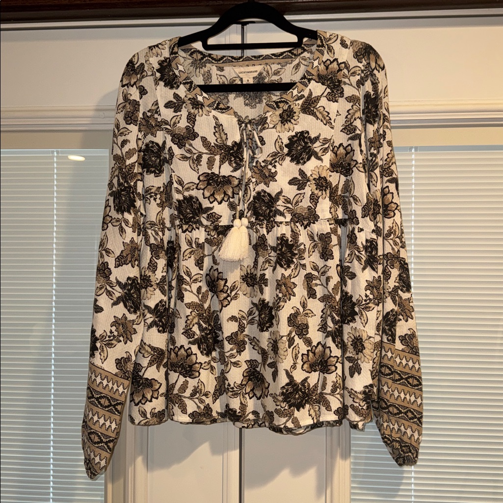 Lucky Brand Nwt Brand Black Floral Blouse Lucky Brand Nwt Brand Black Floral Blouse